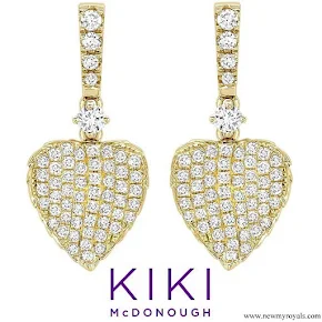 Kate Middleton wore KIKI McDonough Lauren Yellow Gold Diamond Pave Leaf Earrings