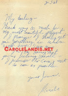 Carole Landis Letter To Lt. Troy