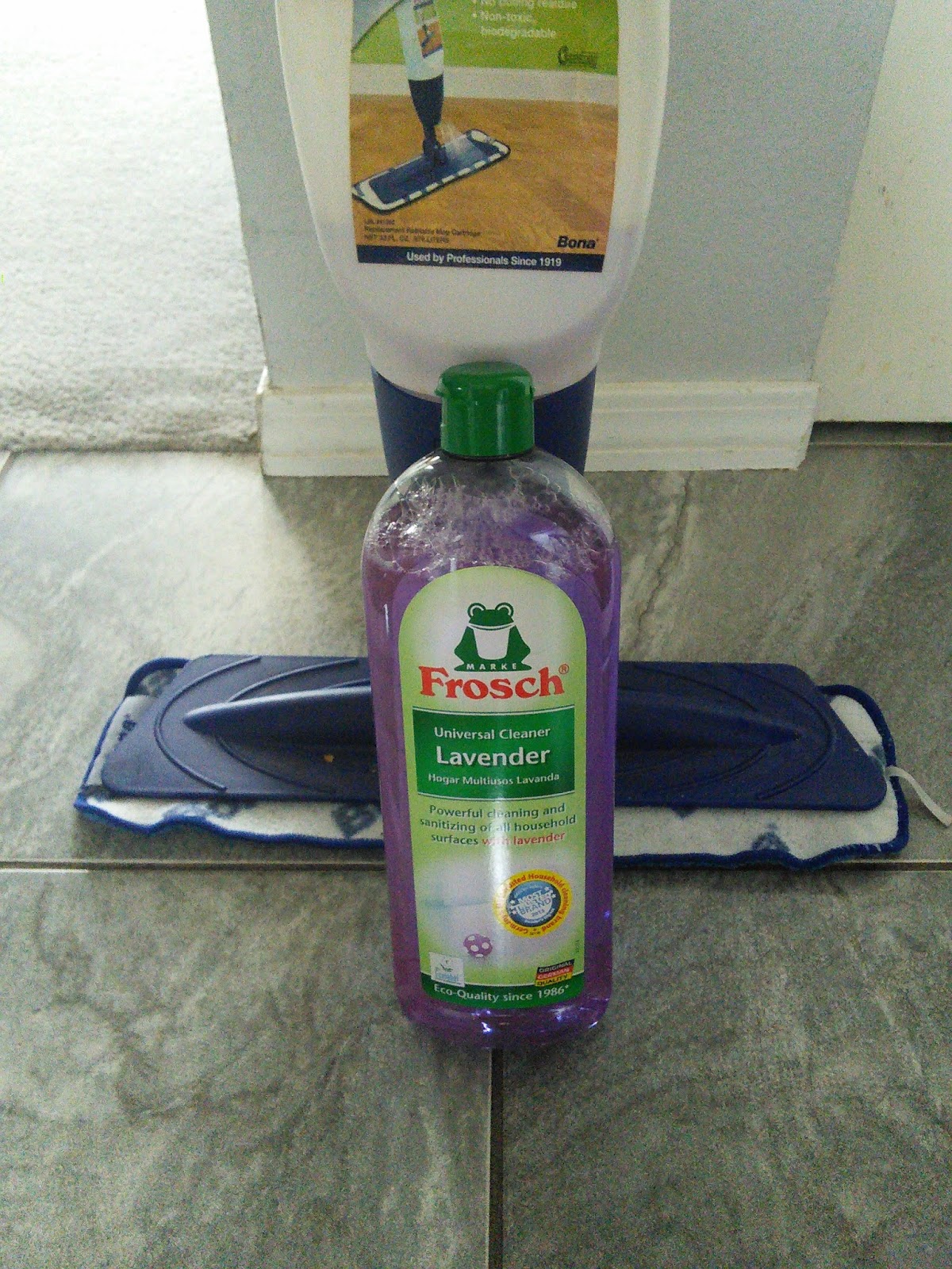 The Lavender Universal Cleaner did a great job on my kitchen floor. I love that it sanitizes and