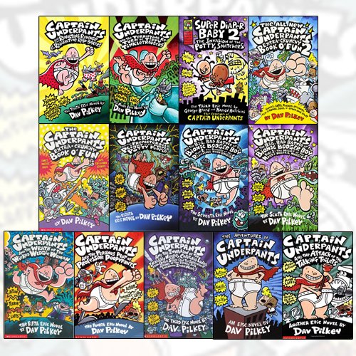 Captain Underpants Collection 13 Books Bundle By Dav Pilkey (The ...