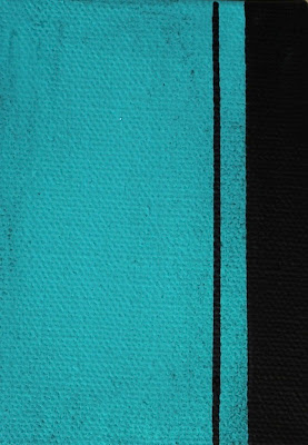 turquoise and black color field painting