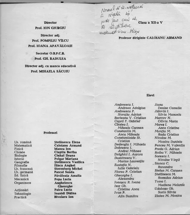 Colegii clasei 9-12V, promotia 1986, liceul N.Balcescu, Bucuresti 2