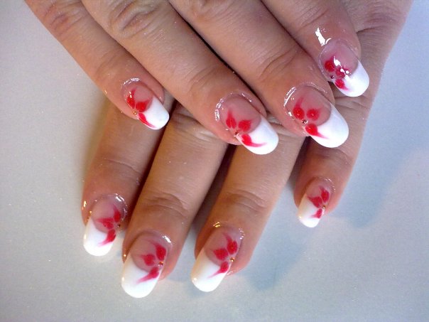 3. Floral Red and White Nail Design for 2024 - wide 6