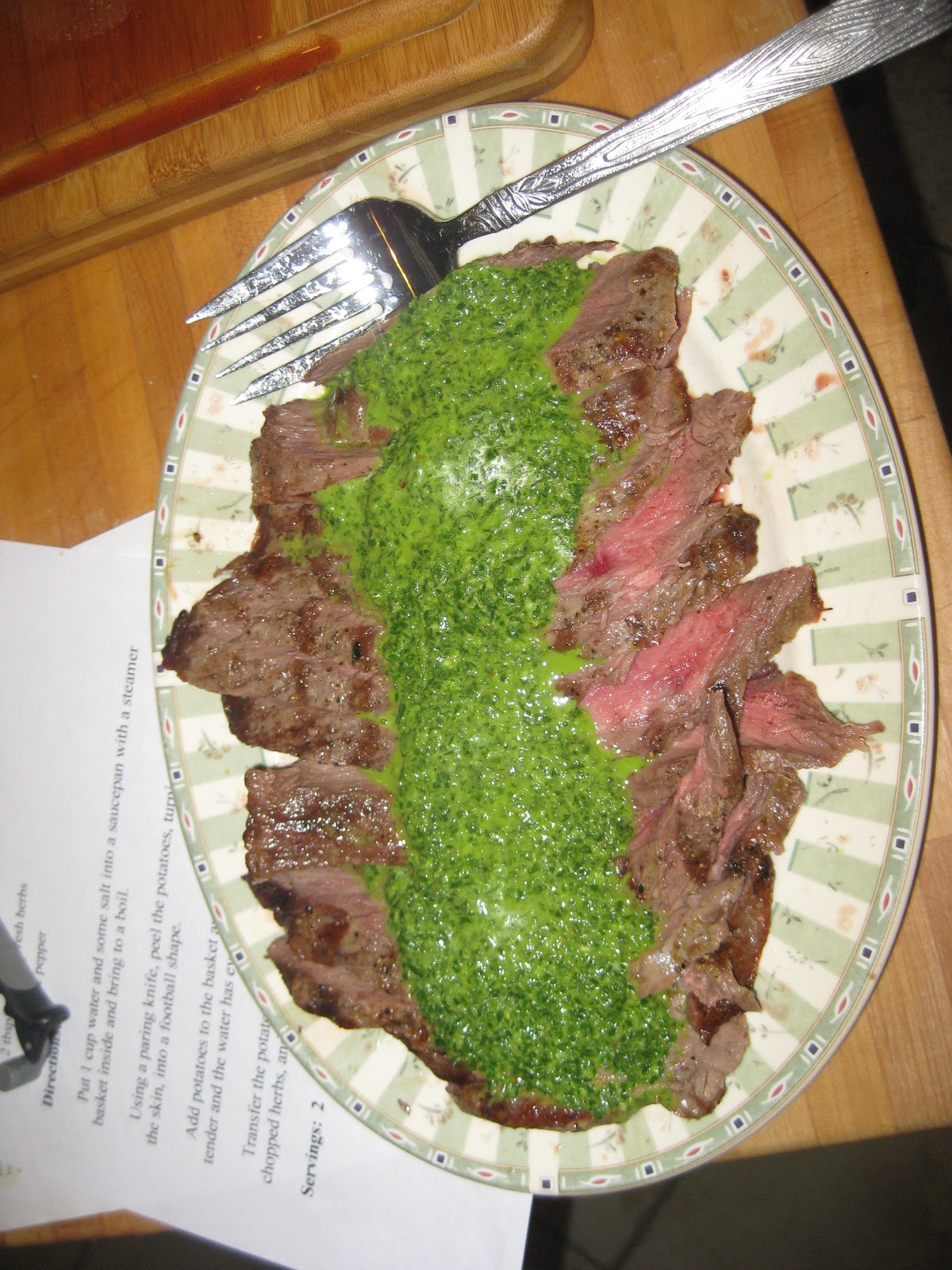 Kim's Gourmet and Garden Diary Flank Steak with ParsleyGarlic Sauce