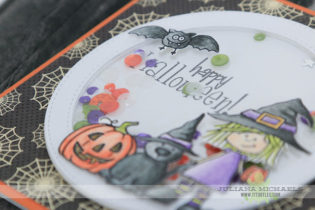 Happy Halloween Shaker Box Card by Juliana Michaels featuring SRM Stickers Jane's Doodles Stamps, Pretty Pink Posh Sequins, MFT Stamps Dies and Jillibean Soup Paper