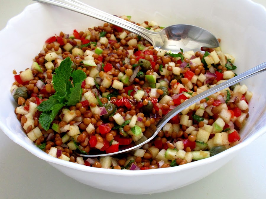 Ensalada de lentejas a la hierbabuena