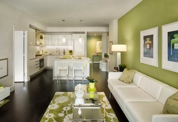 Salas decoradas con acentos verdes - Decoración de salas con estilo