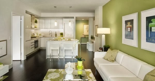 Salas decoradas con acentos verdes