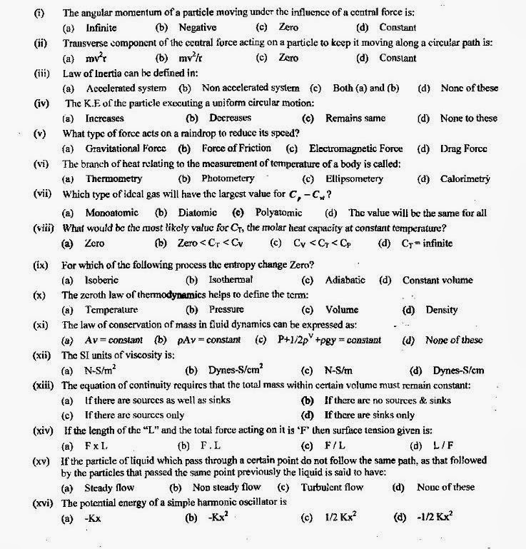 Mcqs Of Physics 10th Class Solved Repeated Important Past Mcqs Papers ...