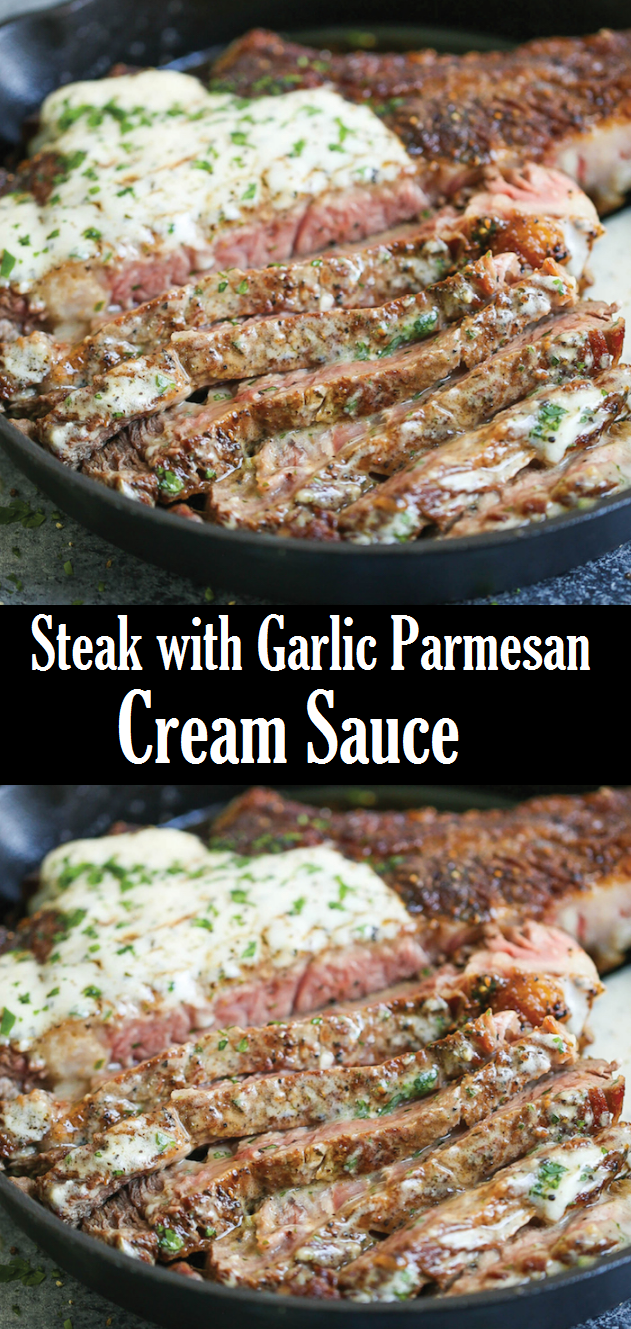 Steak with Garlic Parmesan Cream Sauce Easy Recipes
