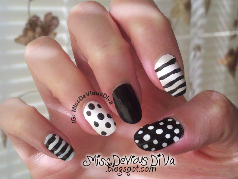 Miss DeVious DiVa: Black & White & Dots & Stripes