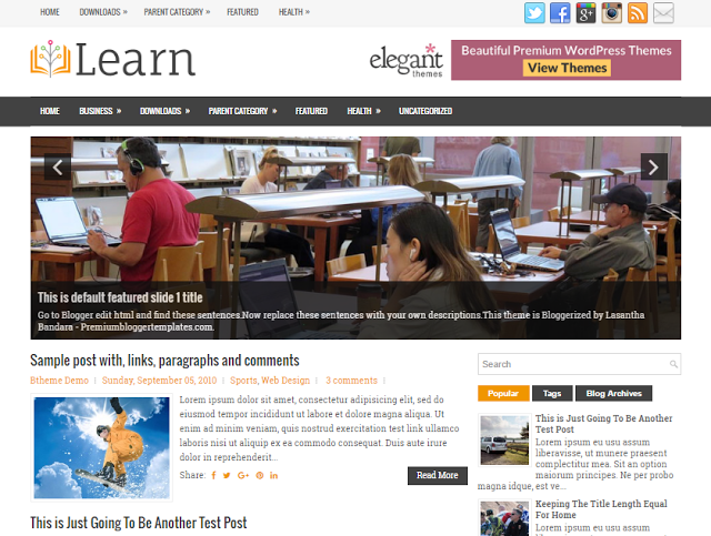 Learn Blogger Template Learn Blogger Template