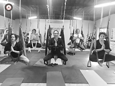 aeroyoga, yoga aereo, aerial yoga, air yoga, yoga aerien, fly, flying, gravity, suspension, gaelle devic, rafael martinez, stage, formacion, teacher training, anti, age, trapeze