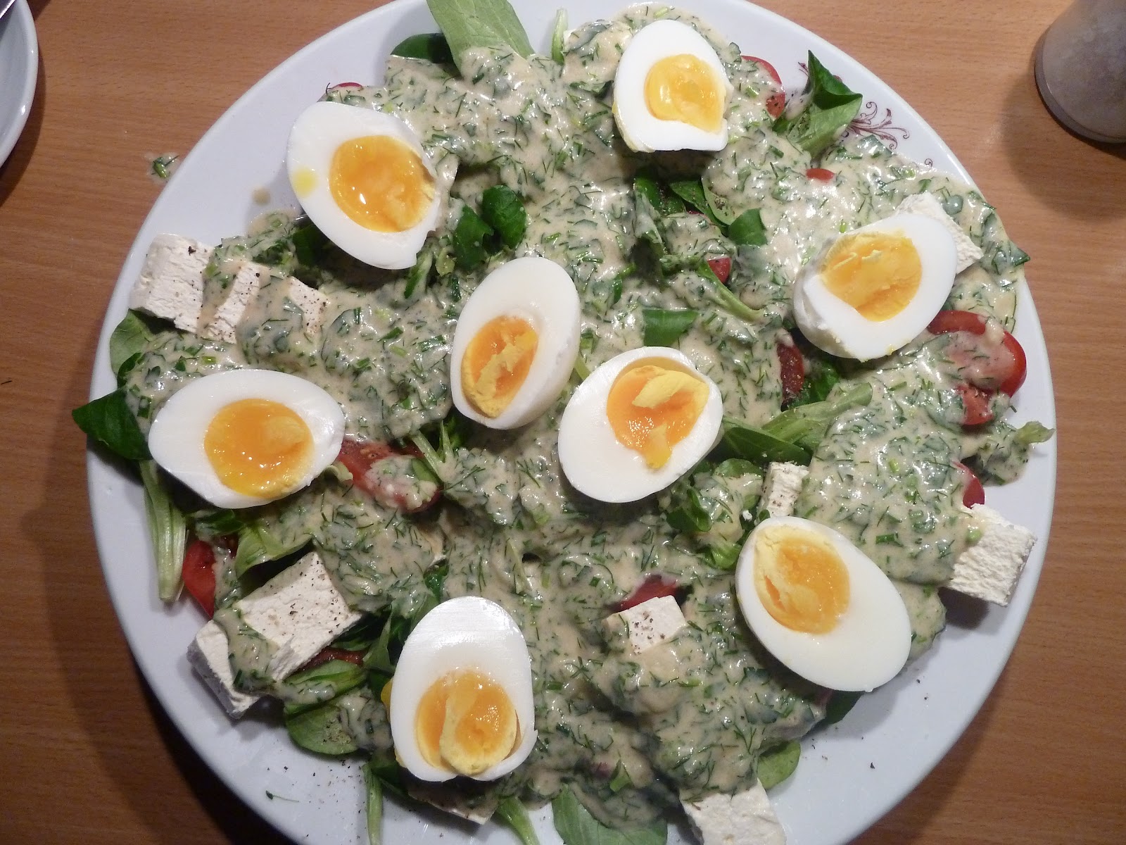 smhope&amp;#39;s kitchen: Gekochte Eier auf Feldsalat mit warmem Kartoffeldressing