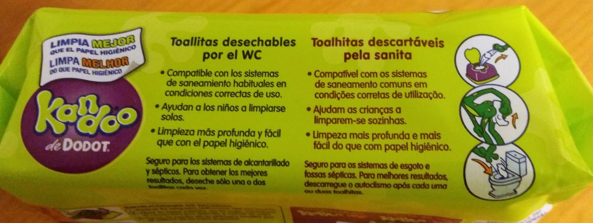 Kandoo de Dodot toallitas WC biodegradables para niños.