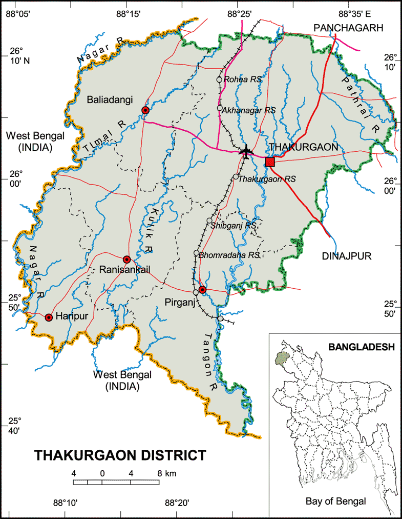 Thakurgaon District Map Bangladesh