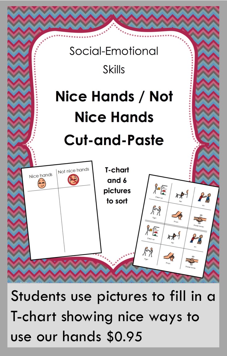 Staablog Nice Hands / Not Nice Hands Cut and Paste Sorting Activity