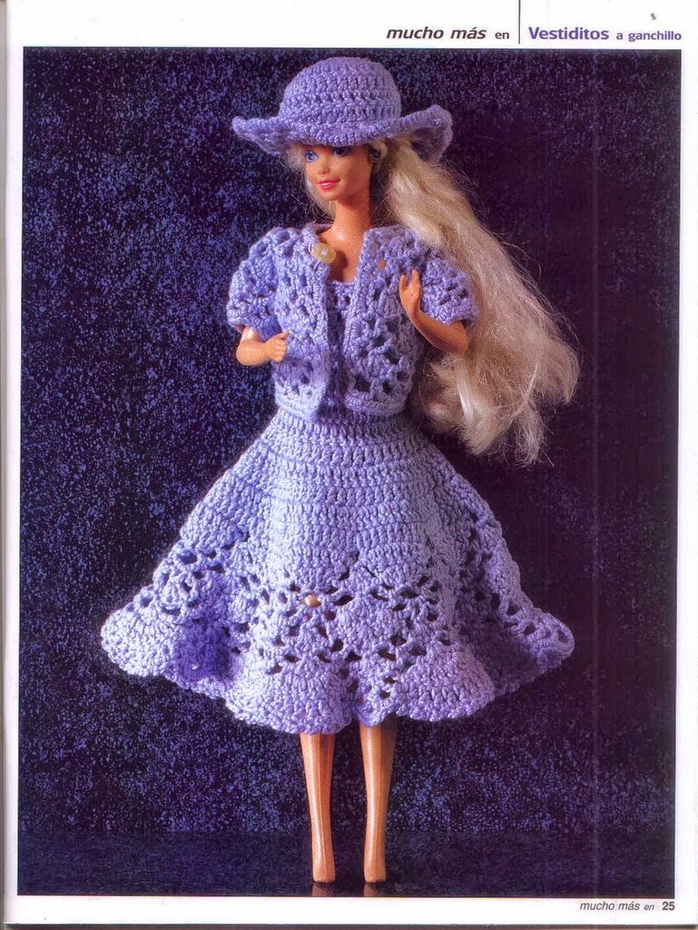 Crochê Mania - Leny Fashion: Roupas de boneca Barbie em crochê - Vestidos