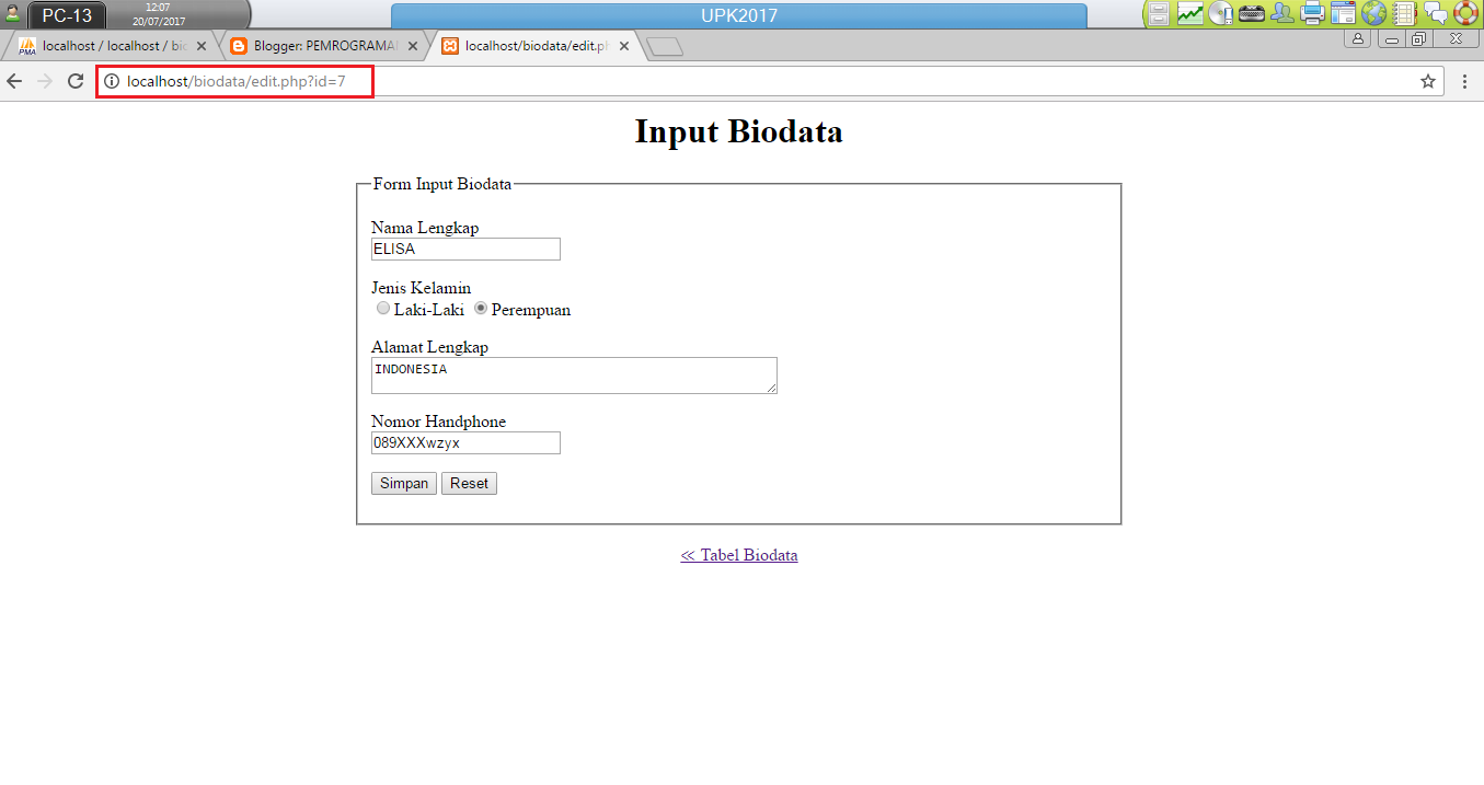 TUTORIAL MEMBUAT FORM BIODATA SEDERHANA (Input, Edit, Delete)