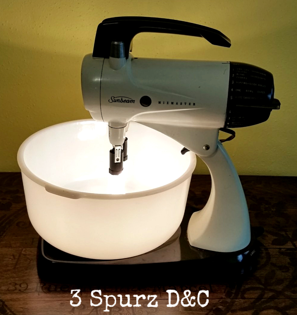 3 Spurz DandC Repurposed /Refurbished Creations!! Sunbeam Mixmaster lamp