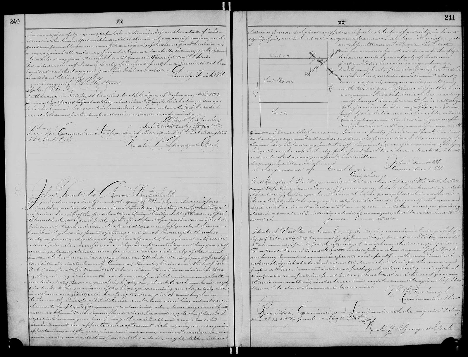 GeneaMusings Amanuensis Monday Post 209 1827 Deed of John Treat to