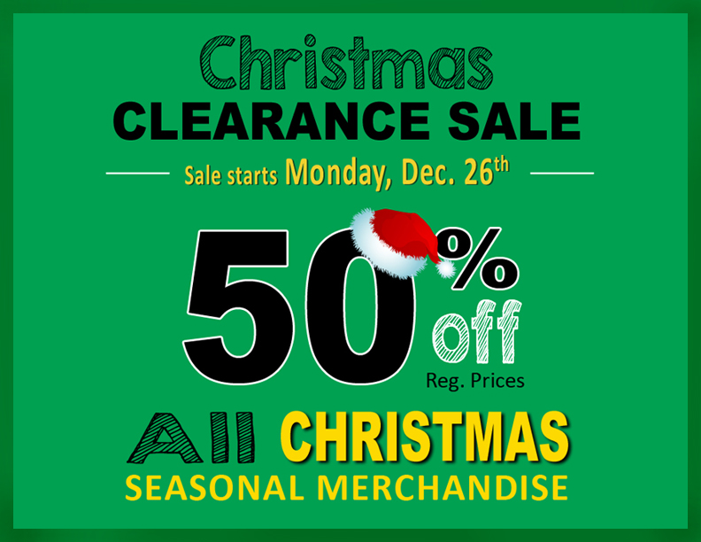 Ben Franklin Crafts and Frame Shop Christmas Clearance Sale