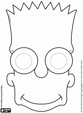 Molde de Máscara de Bart Simpson.
