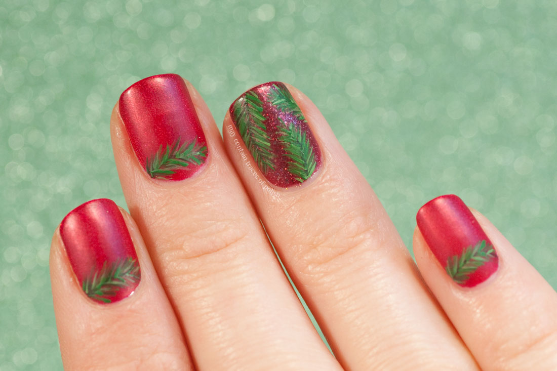 Pine Tree Nail Art May contain traces of polish