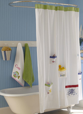 shower curtain with ocean theme - and pockets