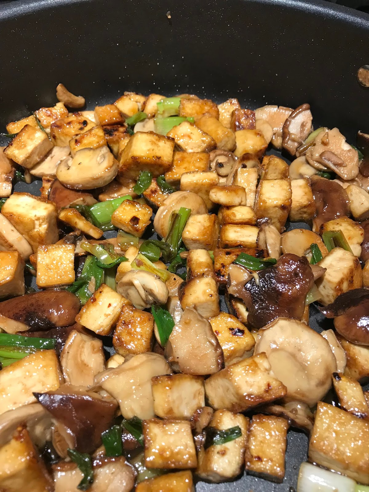 Tracy's Living Cookbook Tofu Mushroom Stir Fry keeping it simple