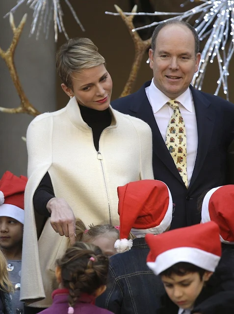 Prince Albert II of Monaco and Princess Charlene of Monaco, Camille Gottlieb and Louis Ducruet attend the Christmas gifts distribution