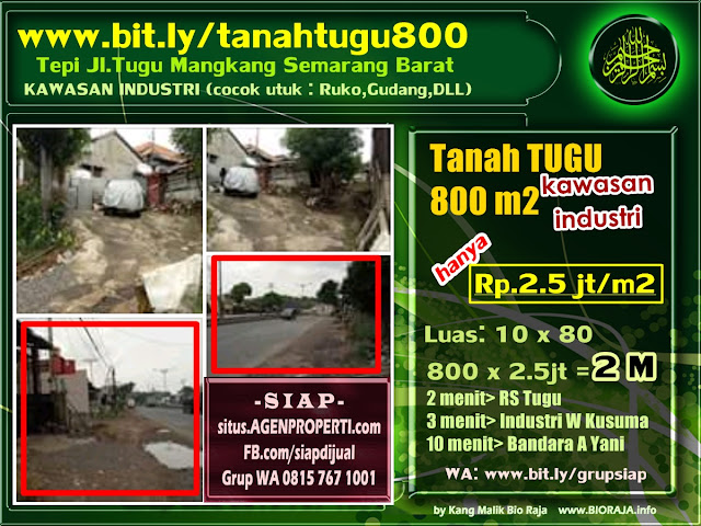 Cari tanah dijual? jual tanah di JL TUGU MANGKANG SEMARANG BARAT 800 m2. bit.ly/tanahtugu800 Tanah luas cocok untuk bangunan RUKO, GUDANG DLL. Cari tanah dijual? jual tanah di JL TUGU MANGKANG SEMARANG BARAT 800 m2. bit.ly/tanahtugu800 Tanah luas cocok untuk bangunan RUKO, GUDANG DLL.