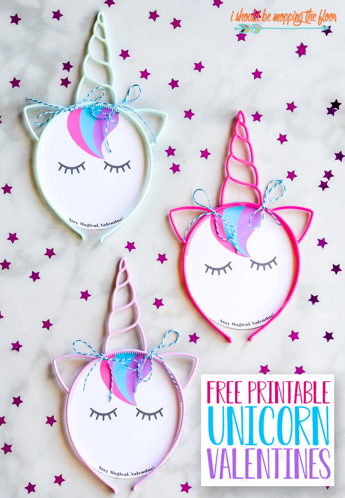 Free Printable Unicorn Valentines i should be mopping the floor