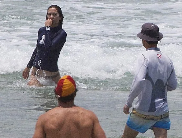 Crown Prince Frederik and Crown Princess Mary of Denmark, Prince Christian and Princess Josephine on the Beach of Mermaid in Queensland