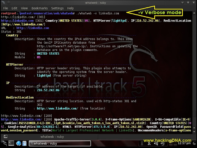 whatweb -v whatweb -v