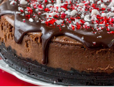 Chocolate Peppermint Cheesecake #chocolate #cheescake