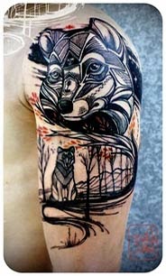 Artes de tatuagens de lobos
