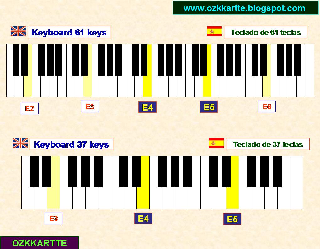 Keyboard 61 keys, is very important identify clearly, every musical note in your keyboard