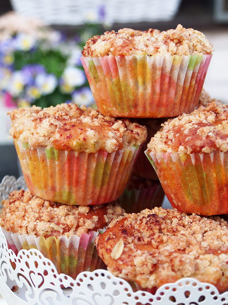 RAPARPERI KANELIMURUMUFFINSSIT Kaakao kermavaahdolla