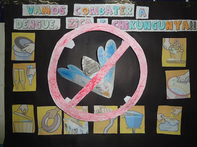 Cartaz Participativo Vamos combater o mosquito da Dengue Zika e Chikungunya