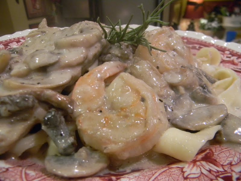 Veal, Chicken, & Shrimp in a Cognac Cream Sauce over Homemade Pasta