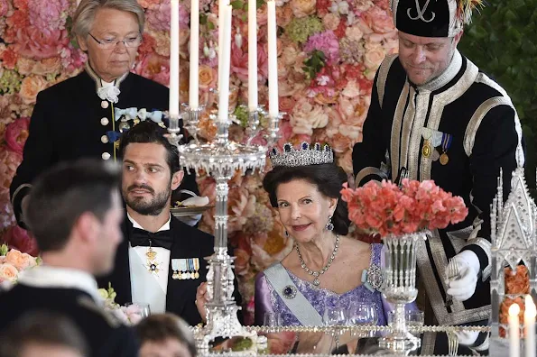 Swedish Royal Family held a wedding dinner in honor of Prince Carl Philip and Princess Sofia at the Royal Palace