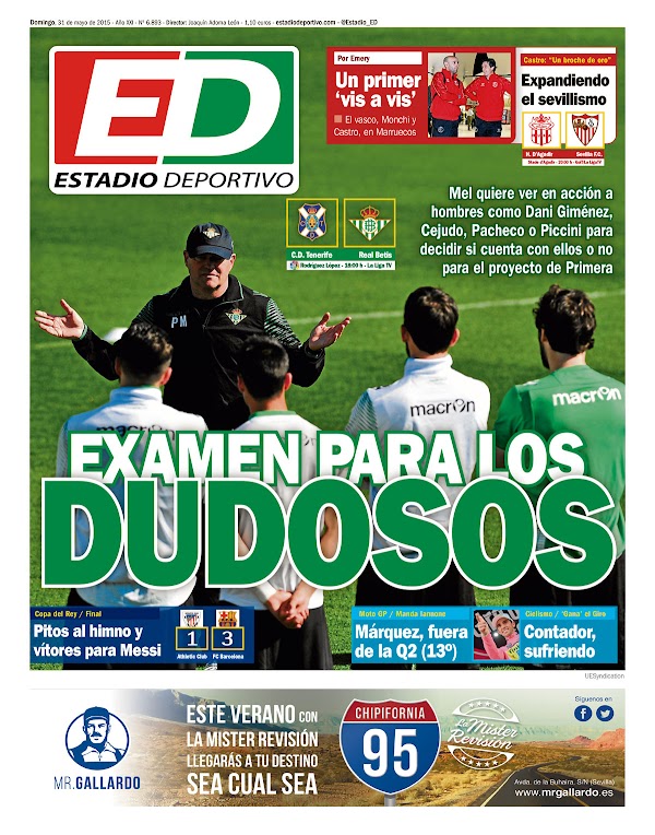 Betis, Estadio Deportivo: "Examen para los dudosos"