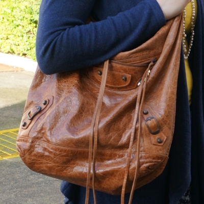 Balenciaga truffle brown RH classic day bag hobo on shoulder | awayfromtheblue