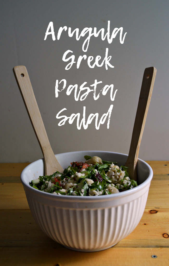 what's up buttercup Arugula Greek Pasta Salad