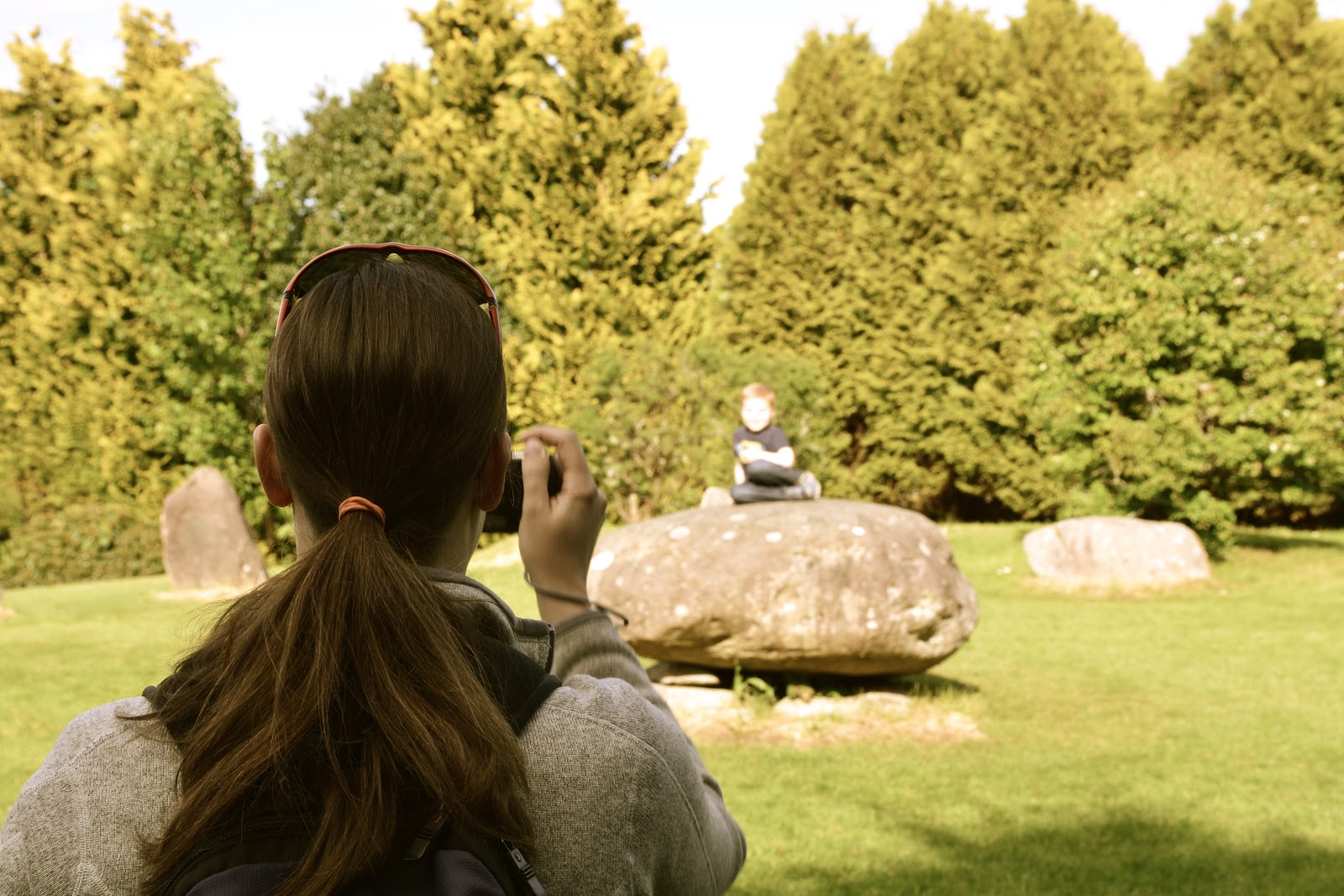 Jackson posing within the Kenmare Stone Circle in Ireland