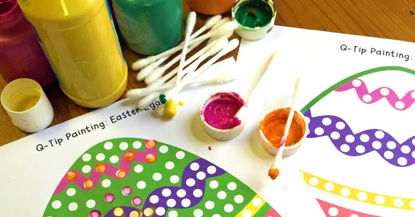 Easter Egg Q Tip Painting With Free Printable Totschooling Toddler easter-egg-q-tip-painting-with-free-printable-totschooling-toddler