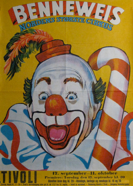 Affiche du cirque Benneweis installé au Tivoli de Copenhague 