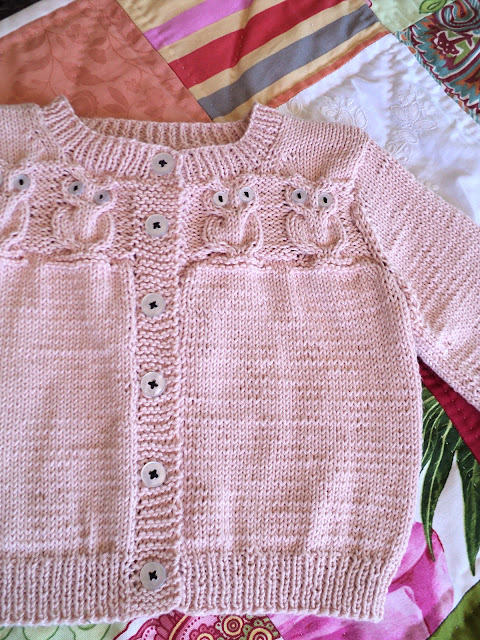 Pink Baby Owley Cardigan and Quilt - Knitionary