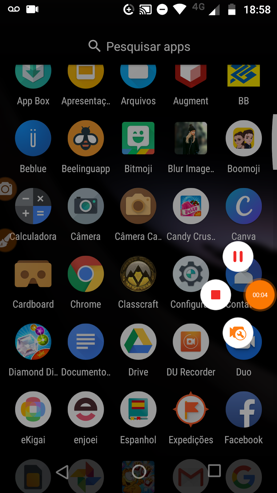 gravar tela do celular app